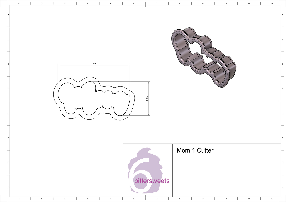 Mom 1 Lettered Cookie Cutter