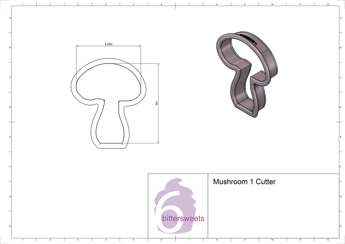 DIGITAL STL Download For Mushroom 1 Cookie Cutter