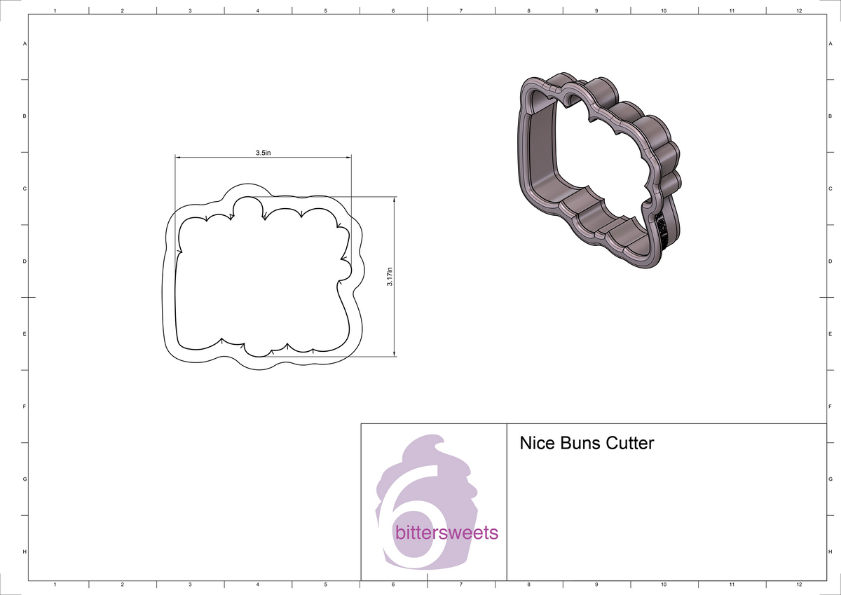DIGITAL STL Download For Nice Buns Lettered Cookie Cutter