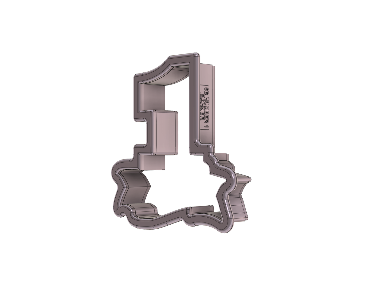 DIGITAL STL Download For Number 1 Banner Cookie Cutter