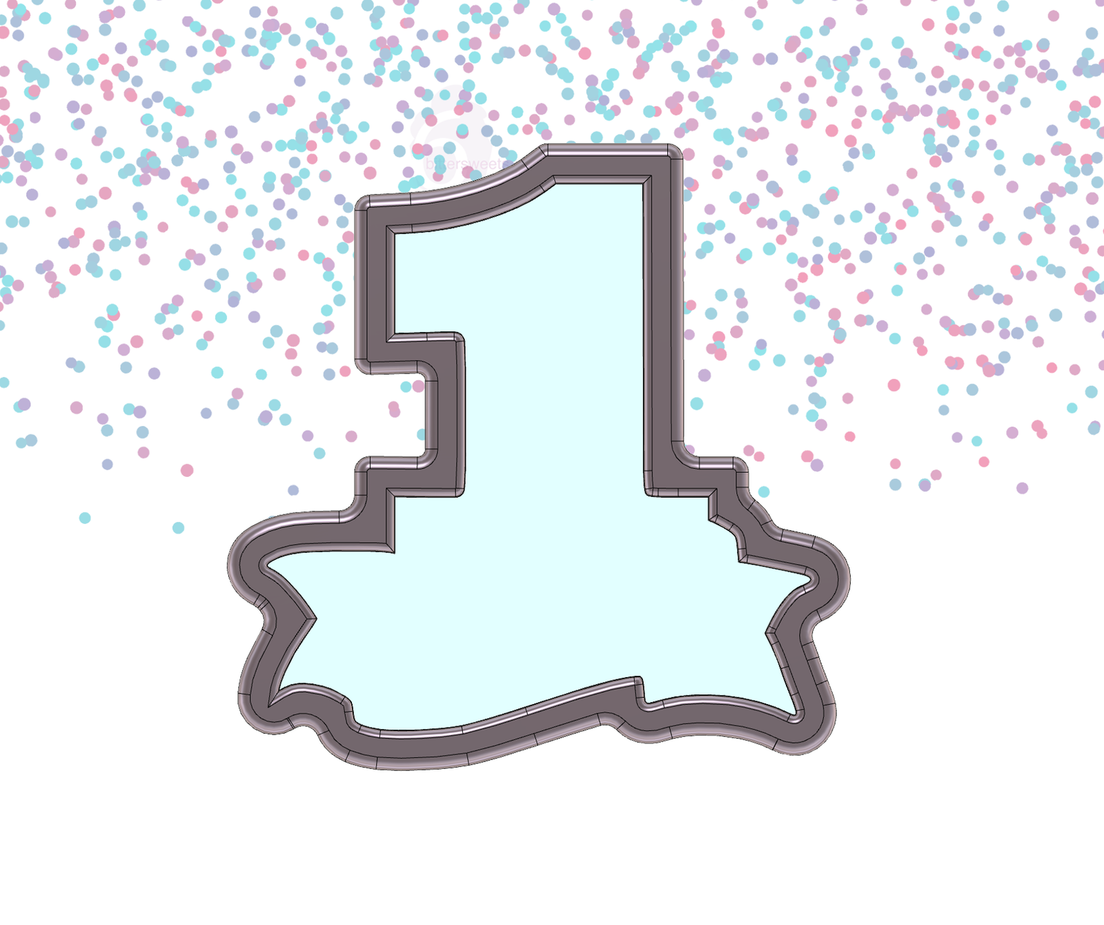 Number 1 Banner Cookie Cutter