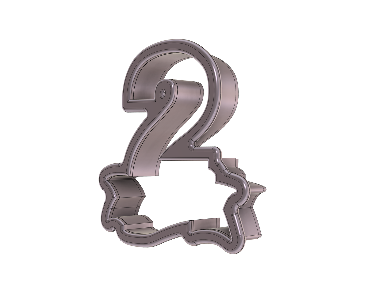 Number 2 Banner Cookie Cutter