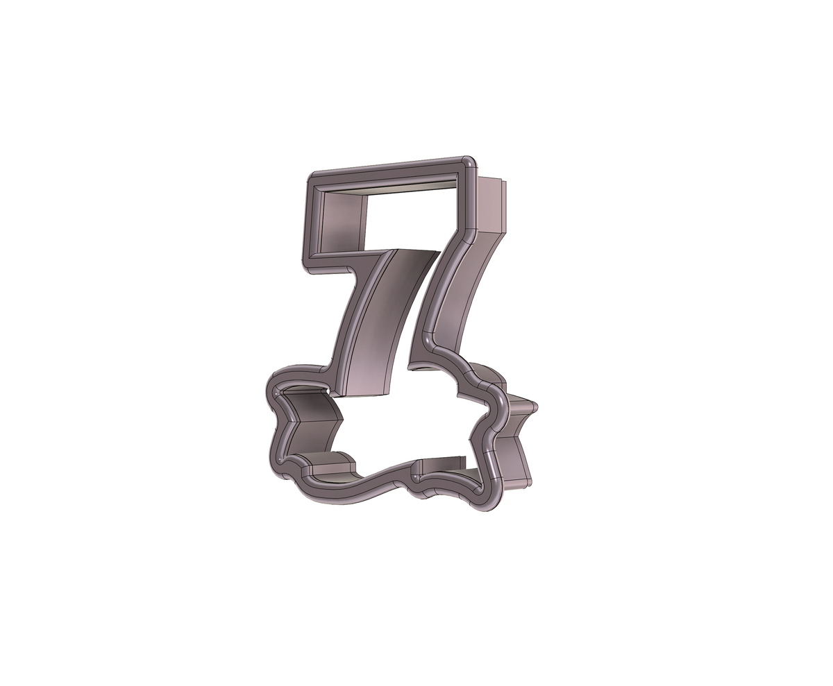 DIGITAL STL Download For Number 7 Banner Cookie Cutter