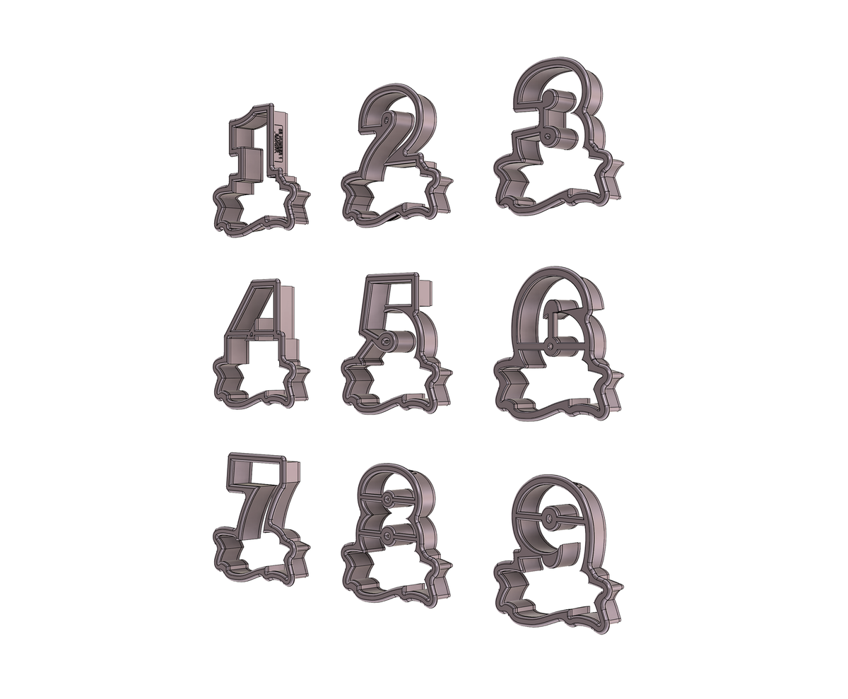 Number Banners 1 - 9 Cookie Cutters