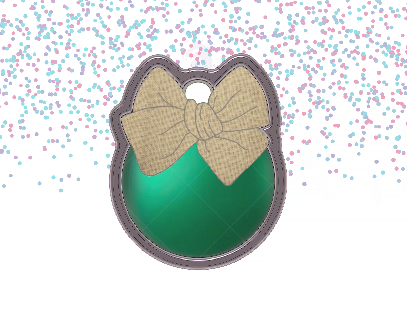 Ornament With Bow 3 Cookie Cutter