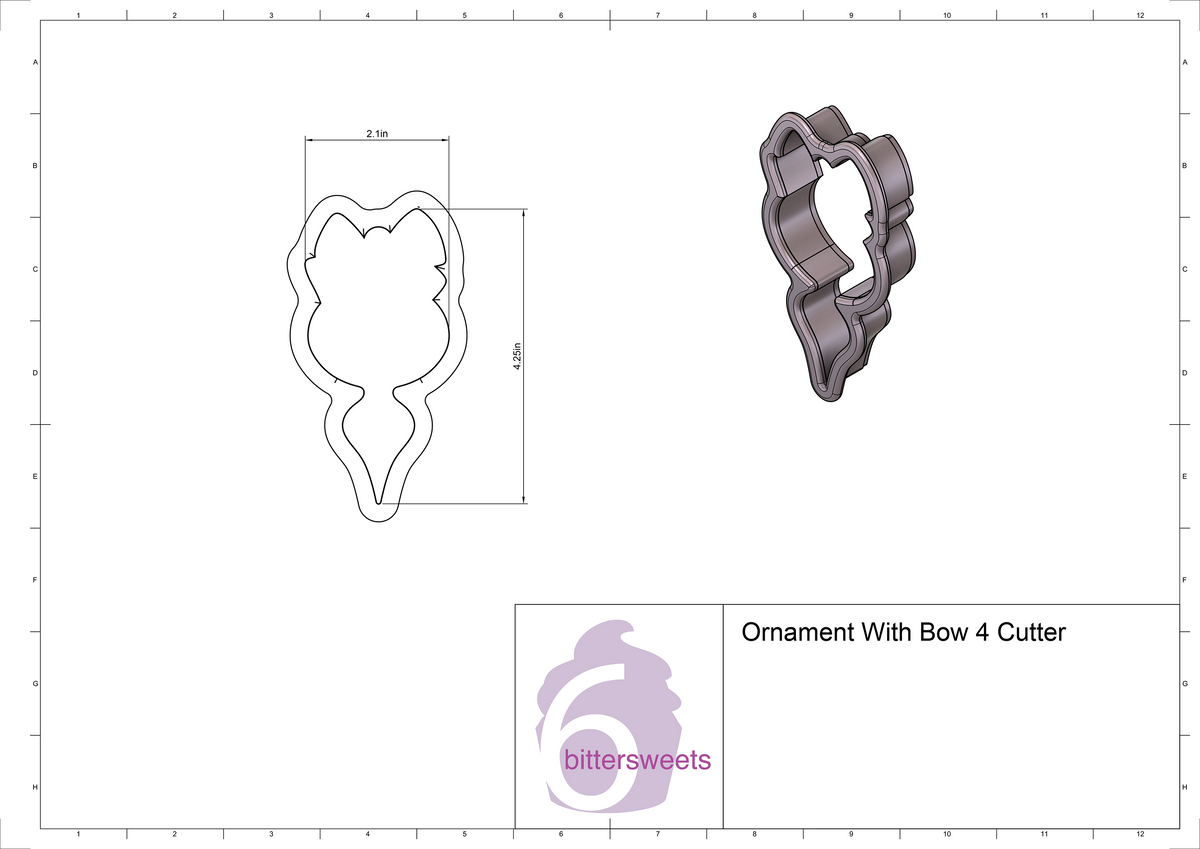Ornament With Bow 4 Cookie Cutter