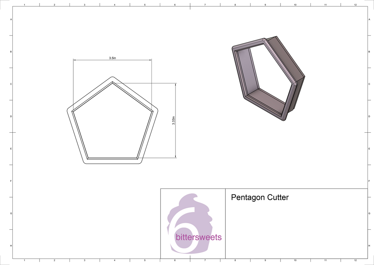 DIGITAL STL Download For Pentagon Cookie Cutter