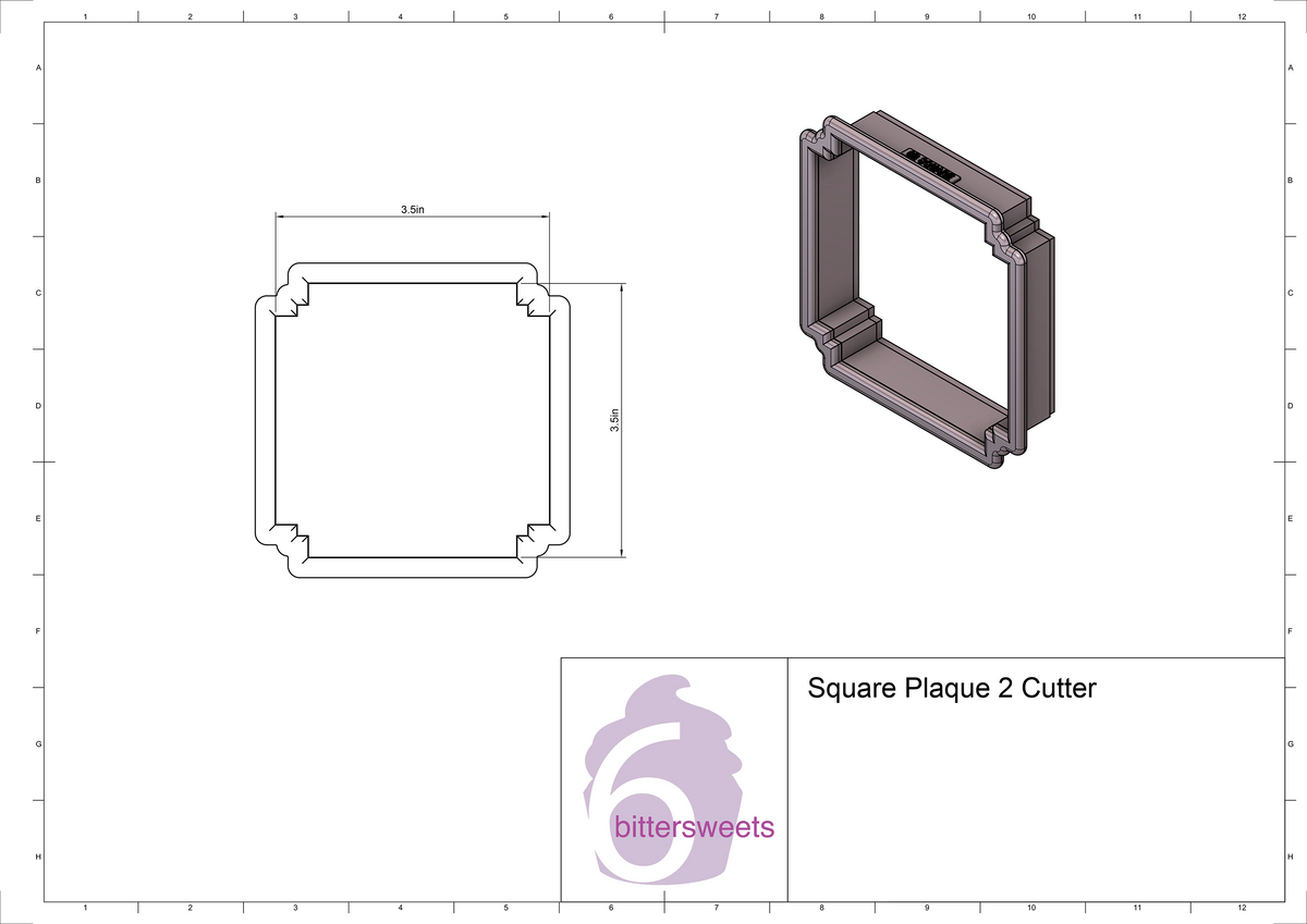 Square Plaque 2 Cookie Cutter