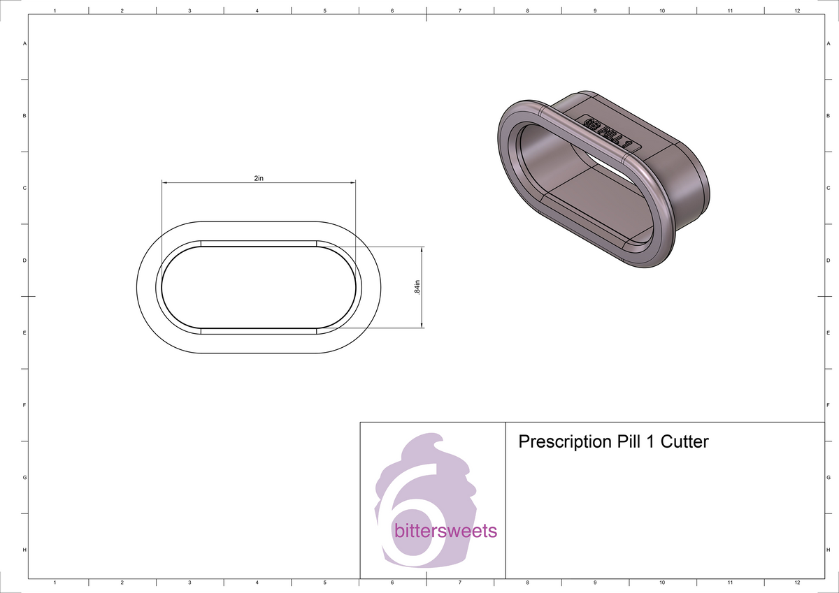 Prescription Pill 1 Cookie Cutter