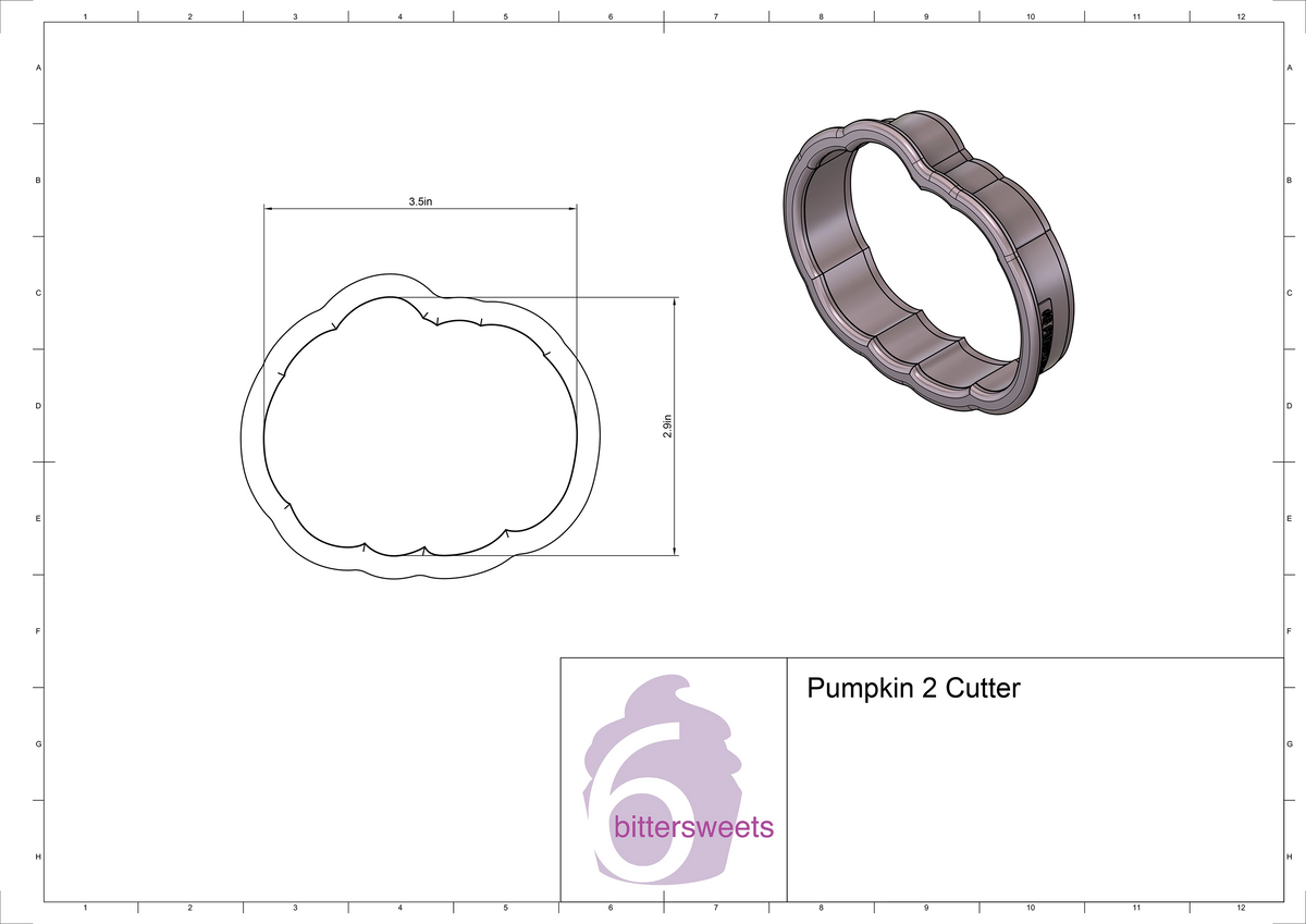 DIGITAL STL Download For Pumpkin 2 Cookie Cutter
