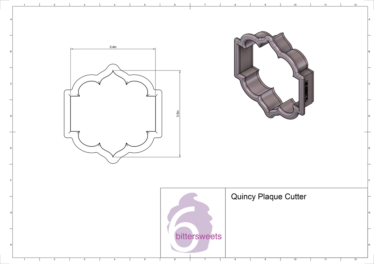 DIGITAL STL Download For Quincy Plaque Cookie Cutter
