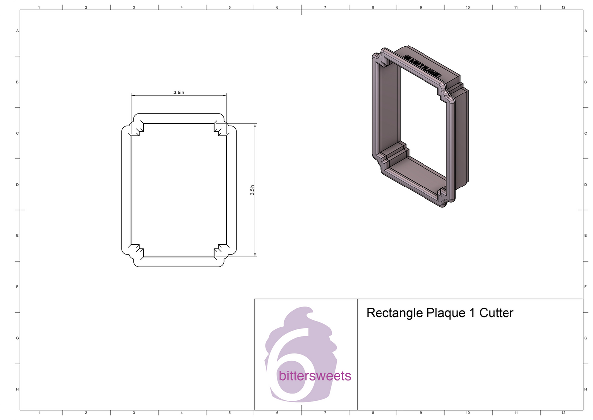 Rectangle Plaque 1 Cookie Cutter