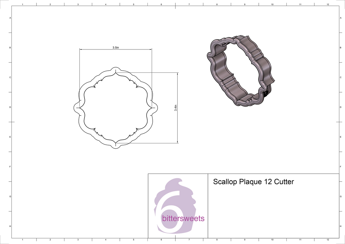 Scallop Plaque 12 Cookie Cutter