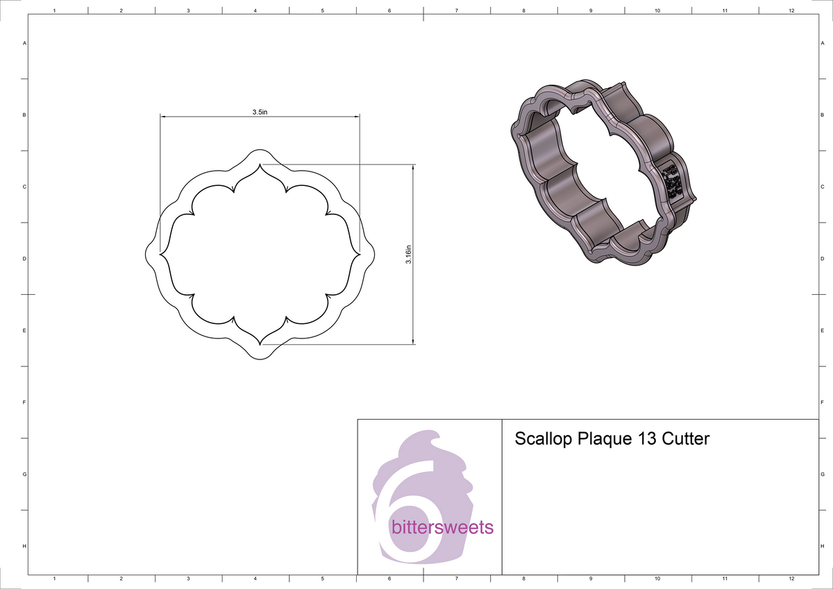 Scallop Plaque 13 Cookie Cutter