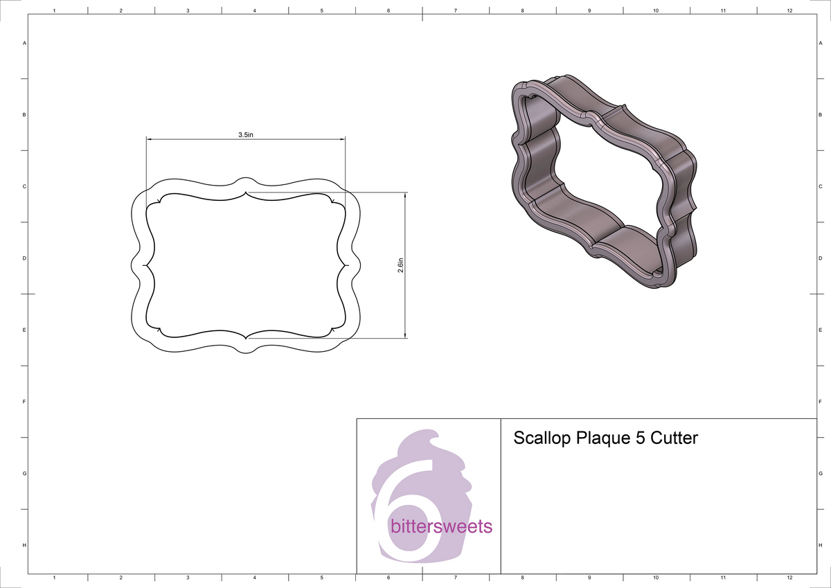 Scallop Plaque 5 Cookie Cutter