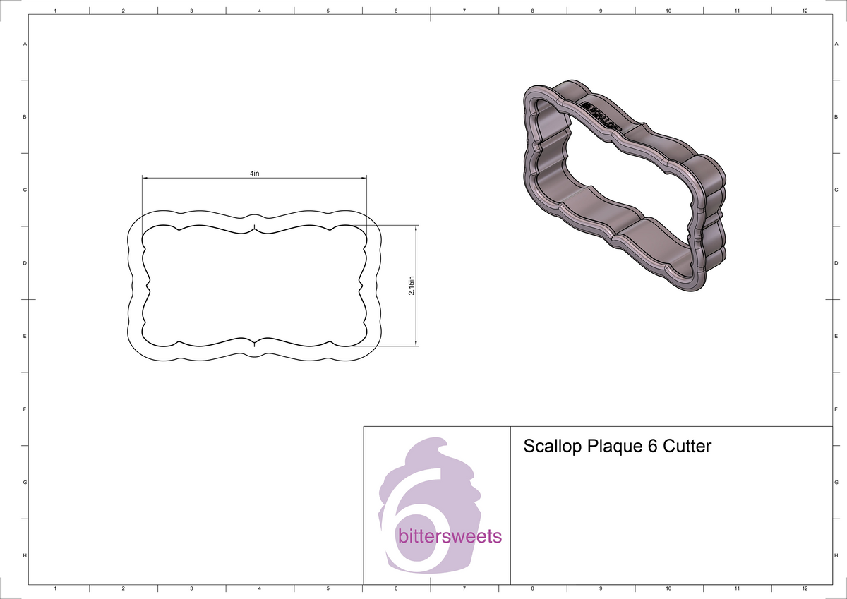 Scallop Plaque 6 Cookie Cutter