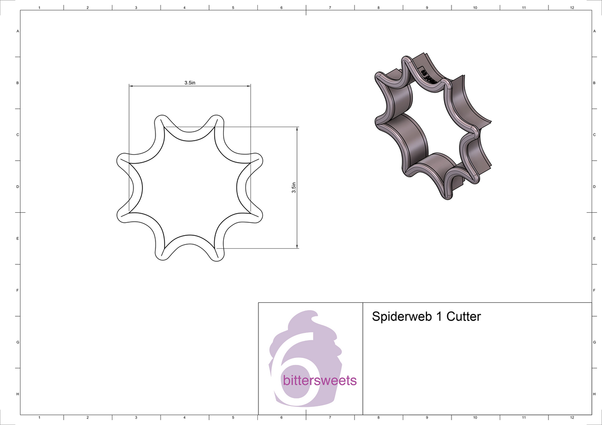 DIGITAL STL Download For Spiderweb 1 Cookie Cutter