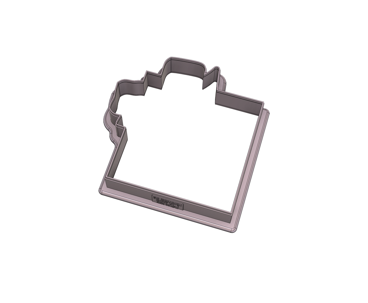 DIGITAL STL Download For Square Bow Plaque 1 Cookie Cutter