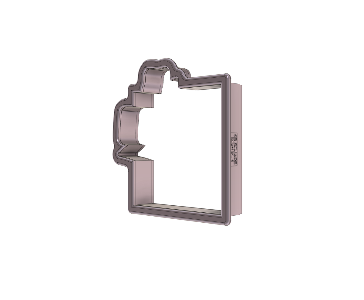 DIGITAL STL Download For Square Bow Plaque 1 Cookie Cutter