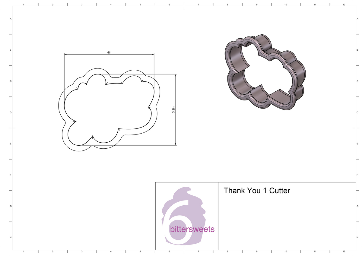 Thank You 1 Lettered Cookie Cutter