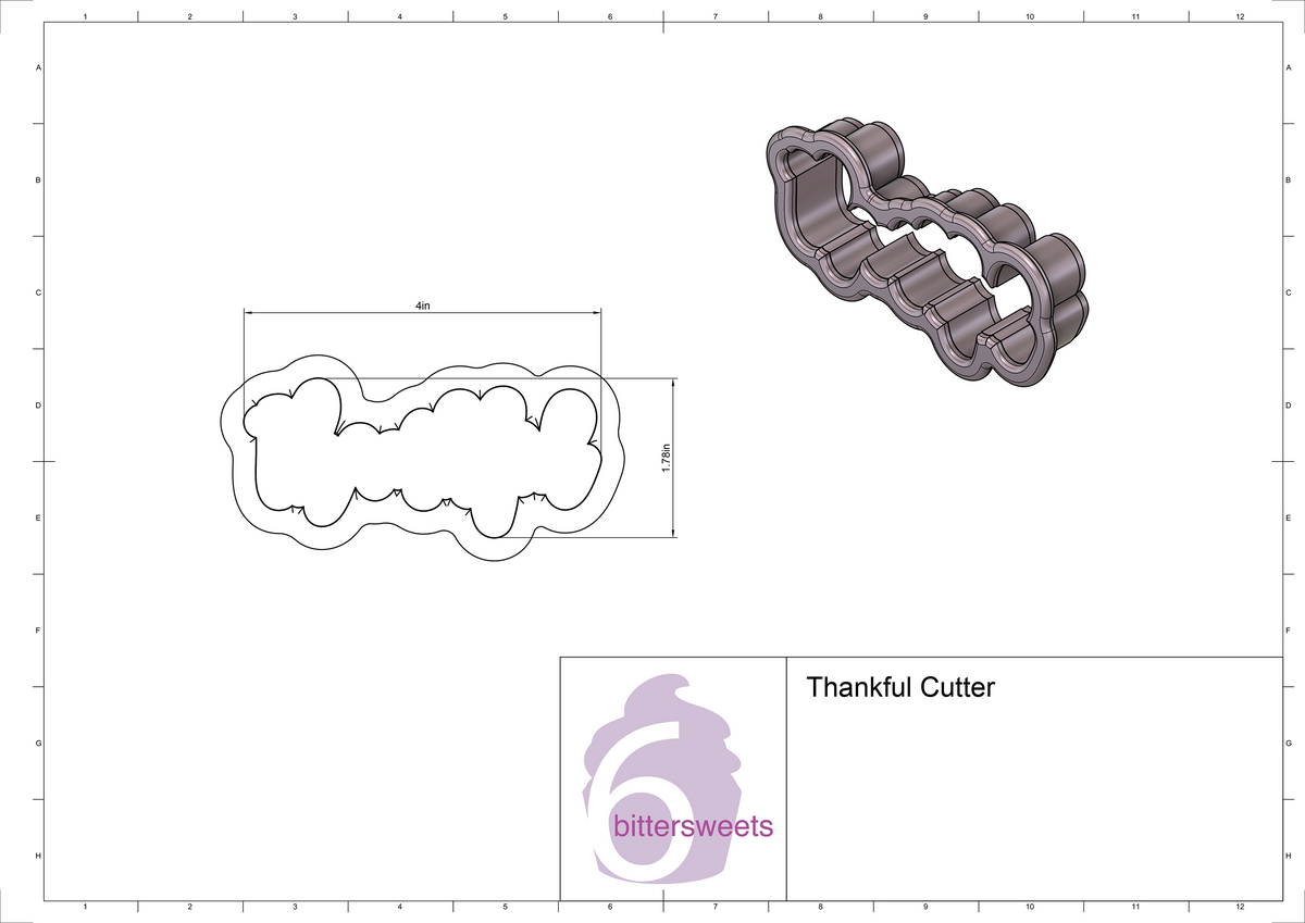 Thankful 1 Lettered Cookie Cutter