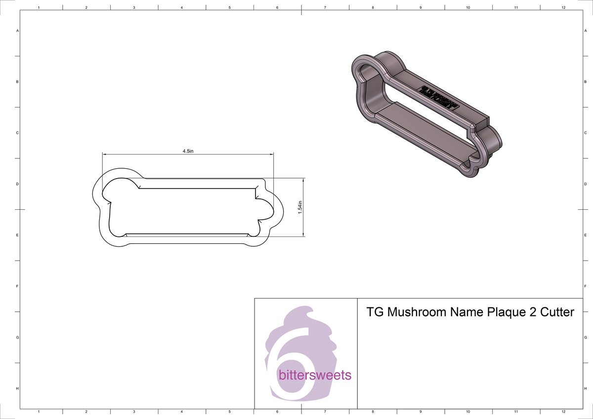 DIGITAL STL Download For Thanksgiving Mushroom Name Plaque 2 Cookie Cutter
