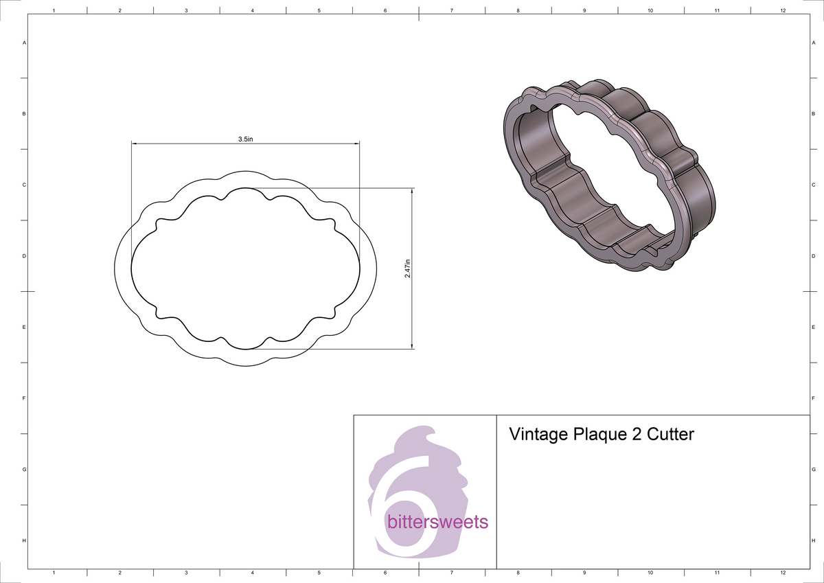 Vintage Plaque 2 Cookie Cutter