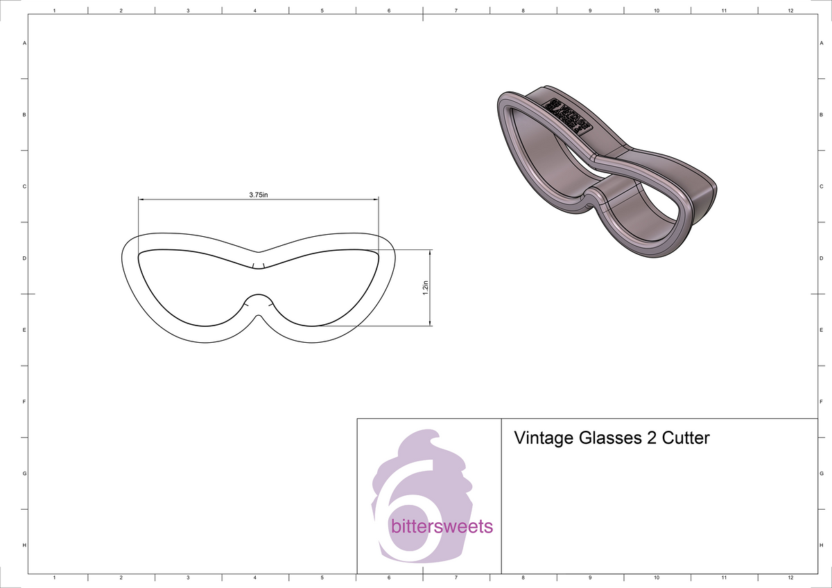 Vintage Glasses 2 Cookie Cutter