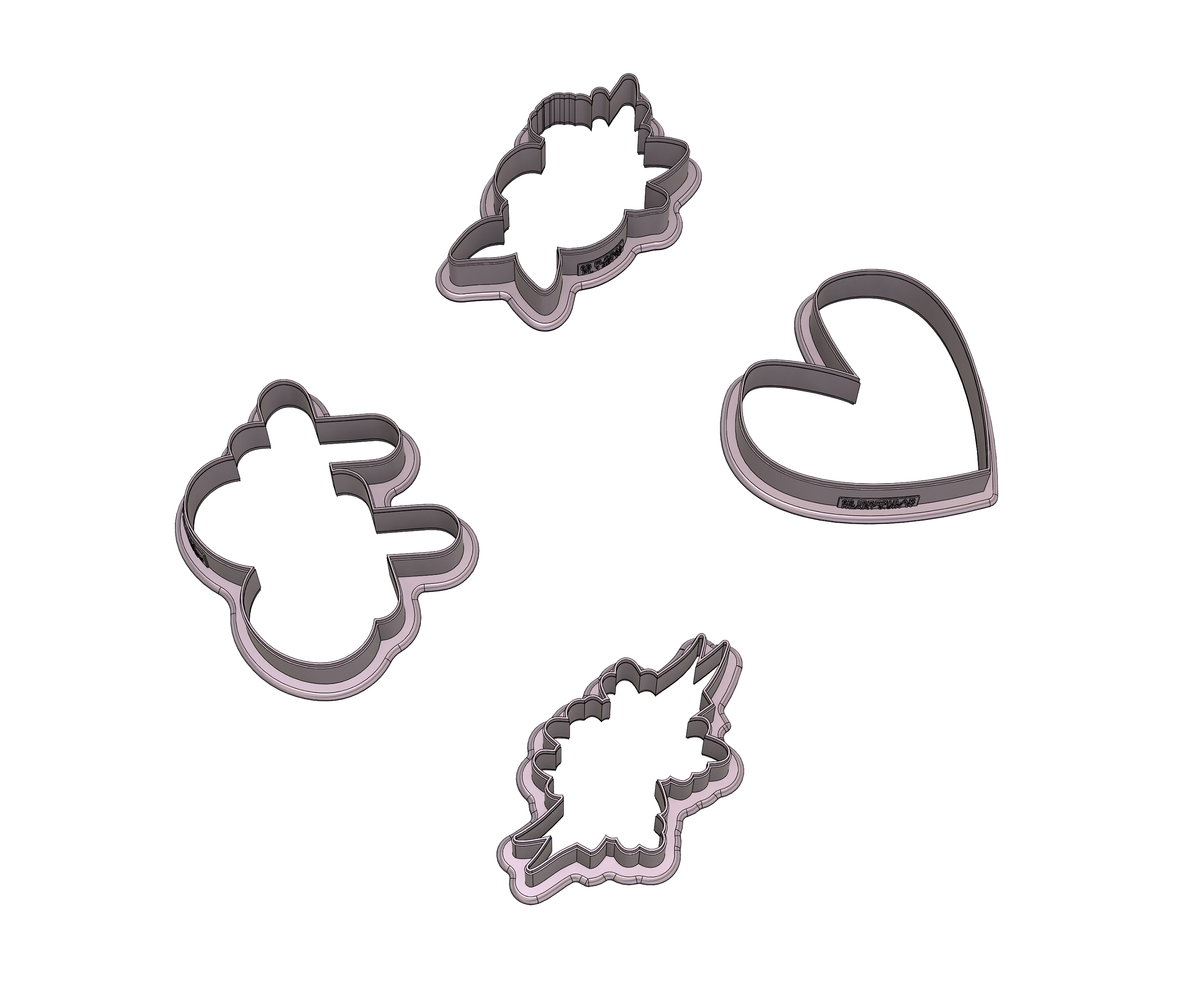 DIGITAL STL Download For Virginia Rose Valentine&#39;s Day Class Cookie Cutter Set
