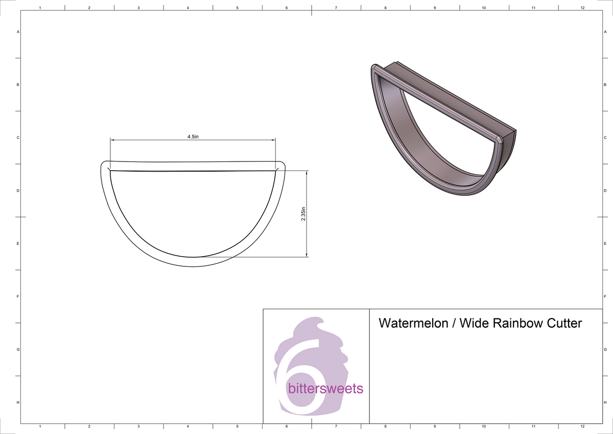 Watermelon / Wide Rainbow Cookie Cutter