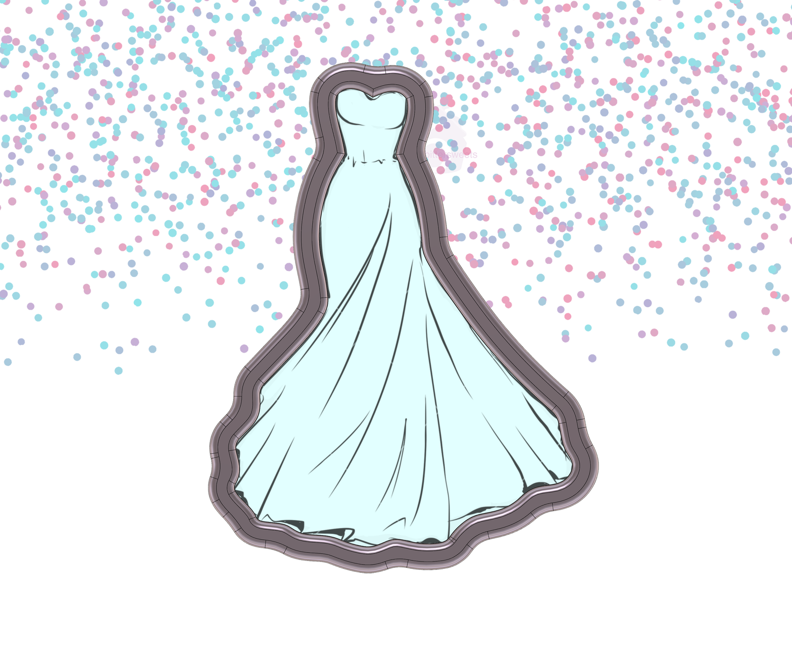 DIGITAL STL Download For Wedding Dress 1 Cookie Cutter