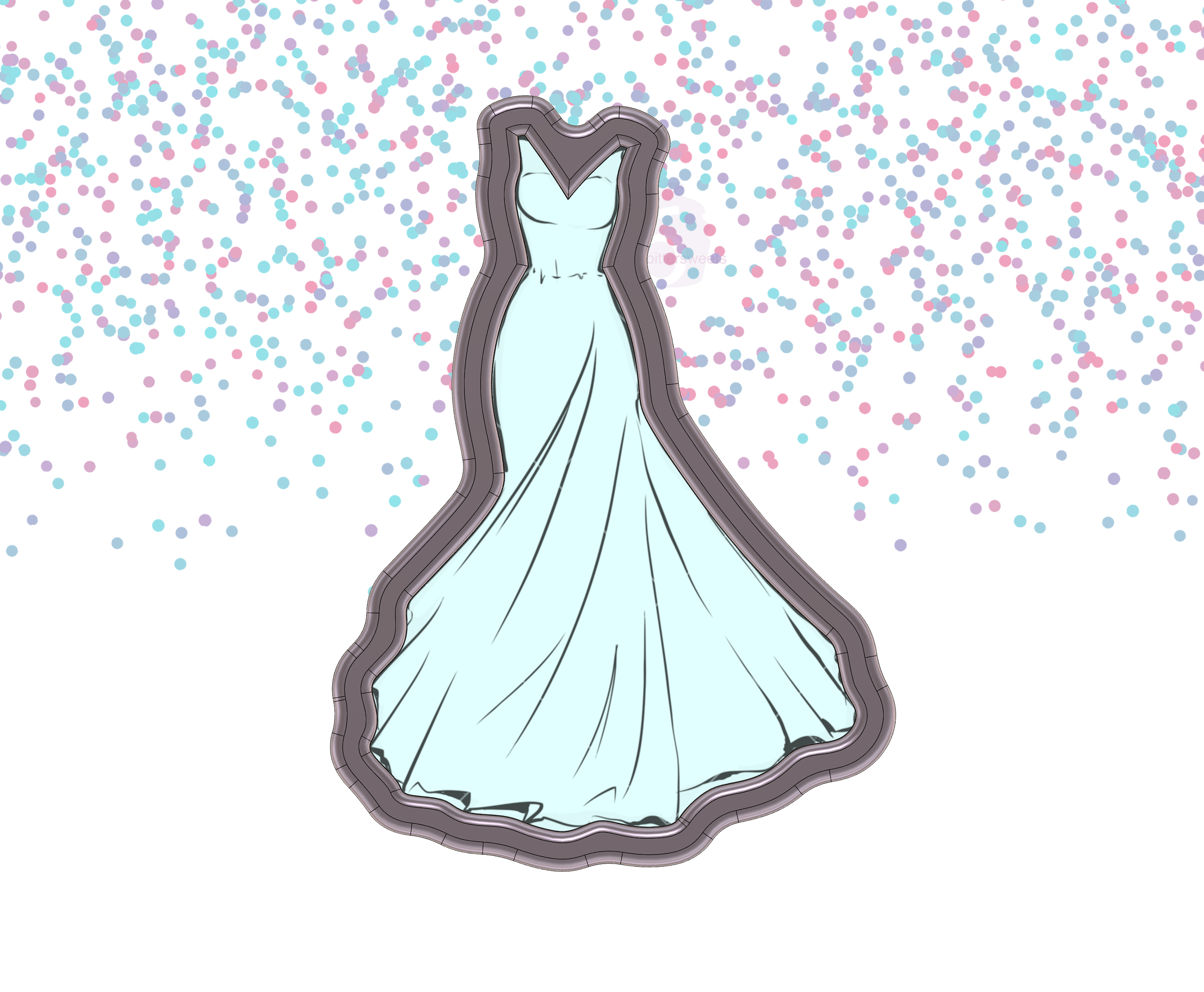 DIGITAL STL Download For Wedding Dress 6 Cookie Cutter