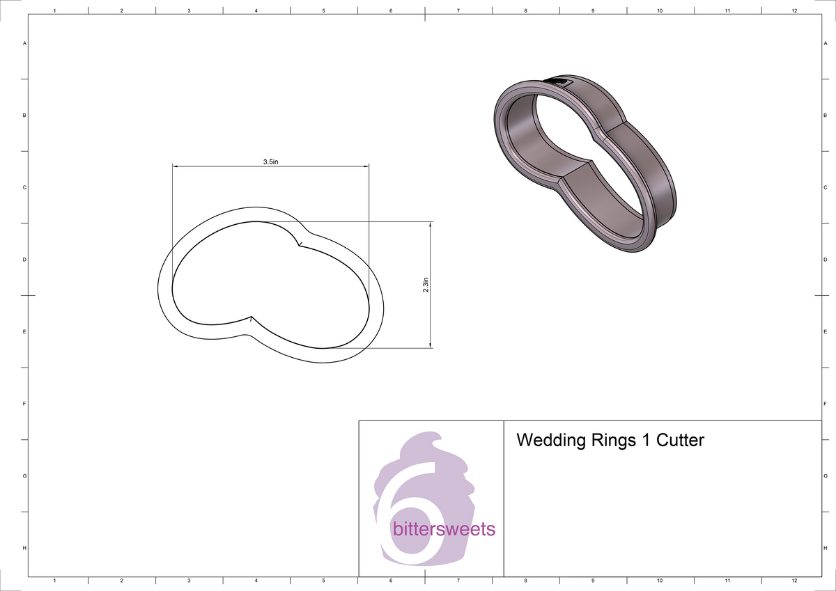 Wedding Rings 1 Cookie Cutter