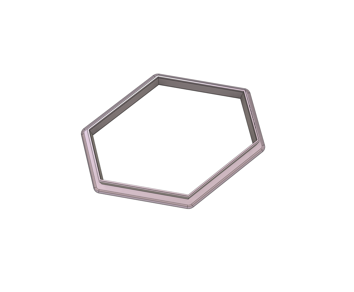 DIGITAL STL Download For Wide Hexagon Plaque 2 Cookie Cutter