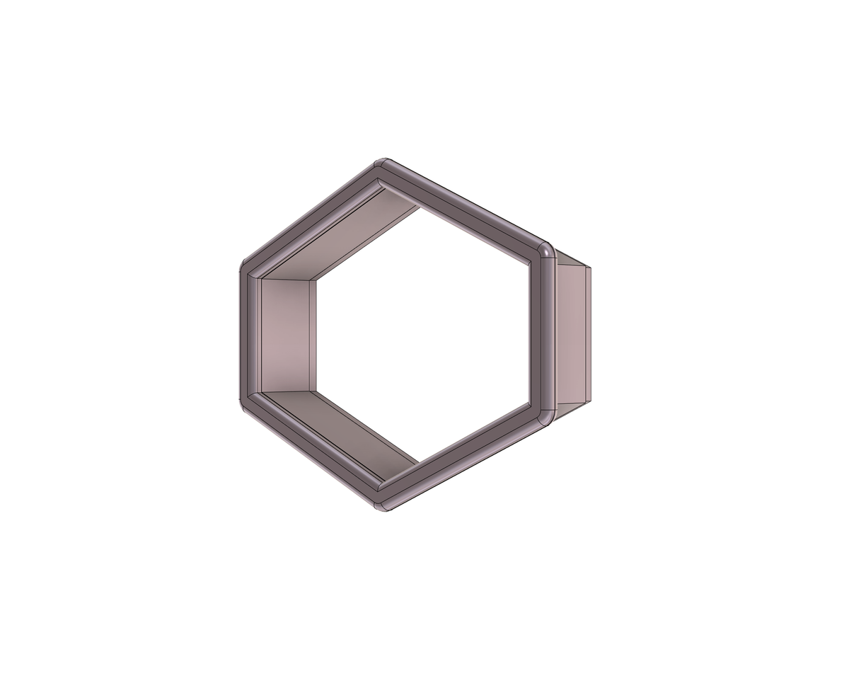 DIGITAL STL Download For Wide Hexagon Plaque 2 Cookie Cutter