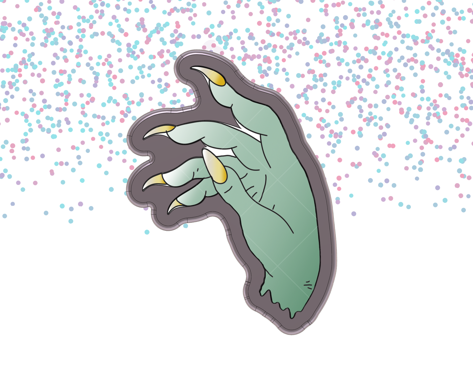 DIGITAL STL Download For Witch's Hand 1 Cookie Cutter