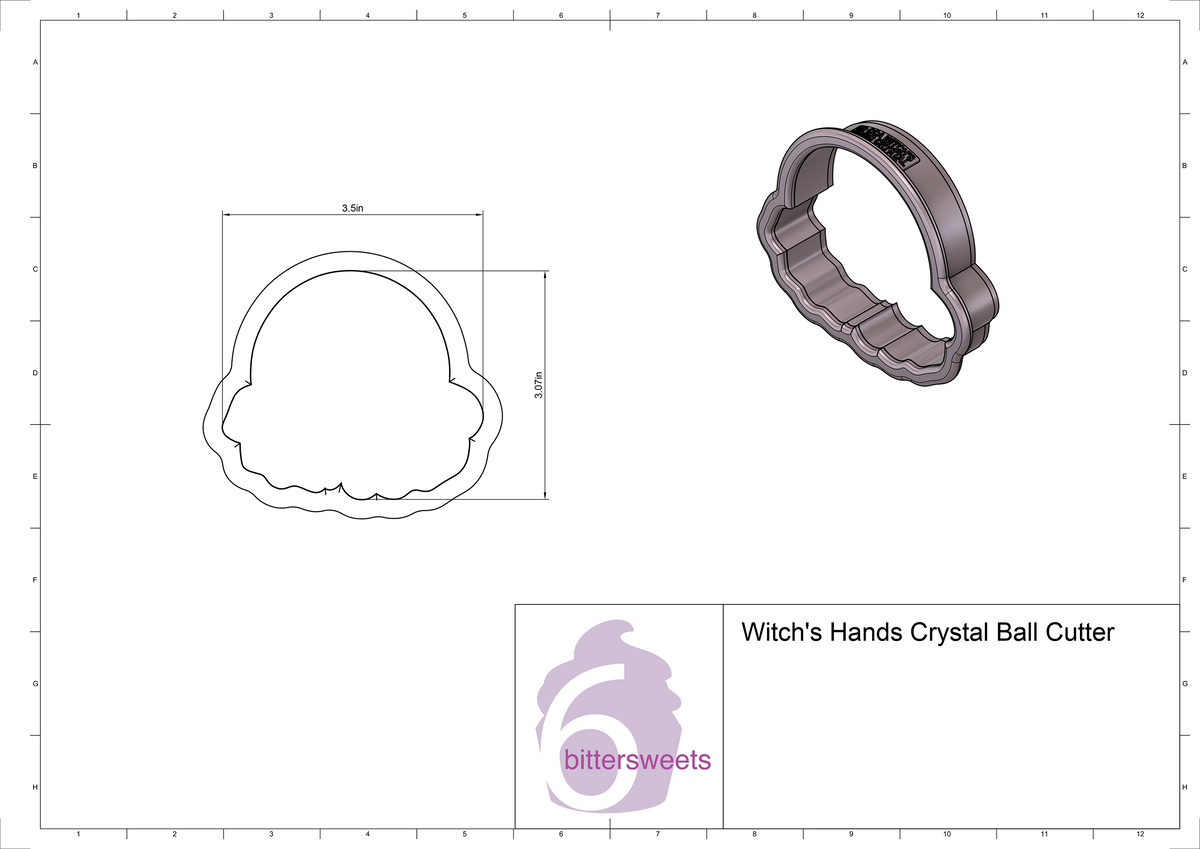 Witch&#39;s Hands Crystal Ball Cookie Cutter