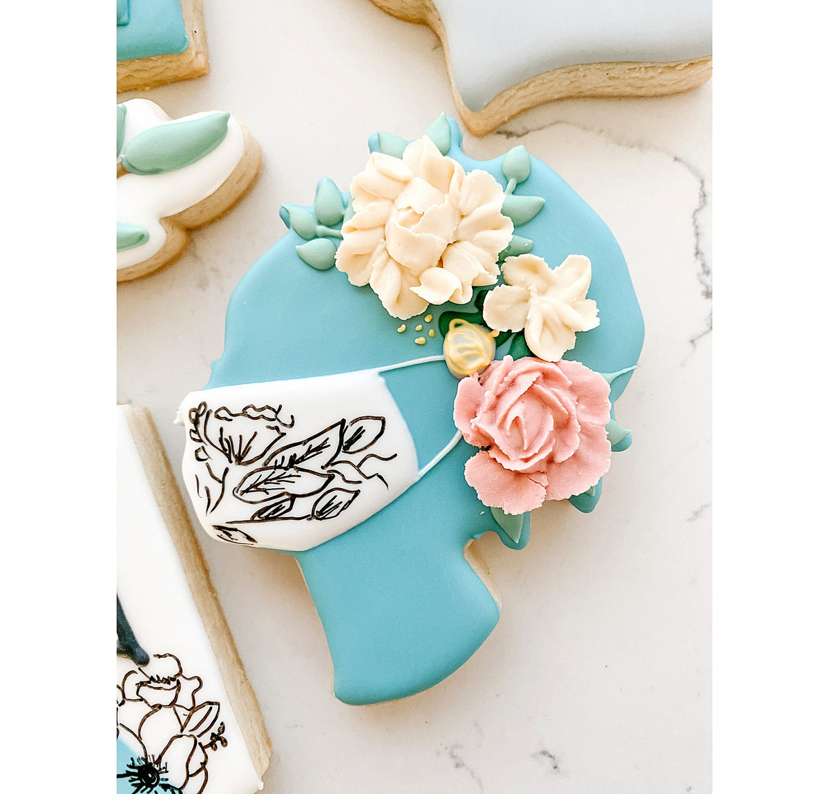 Woman&#39;s Head Floral Profile 1 Cookie Cutter