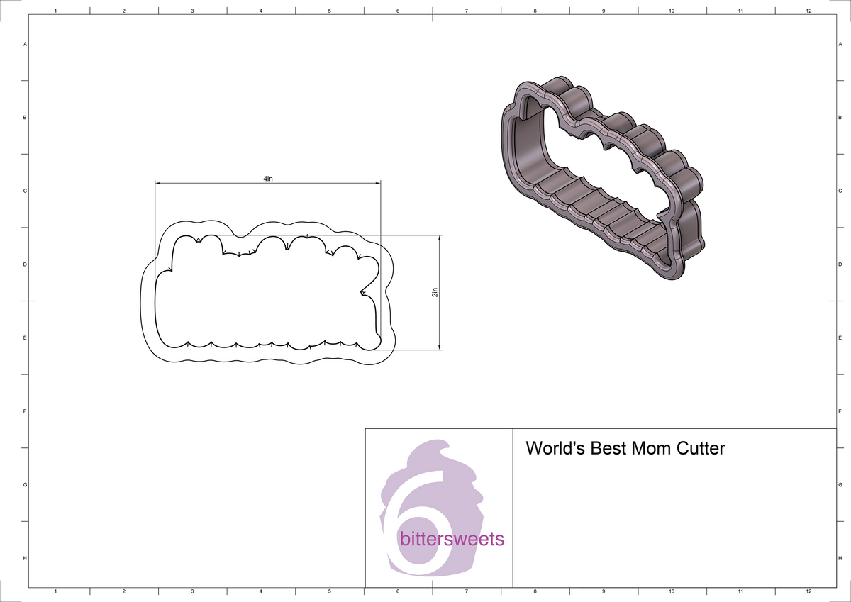World&#39;s Best Mom Lettered Cookie Cutter