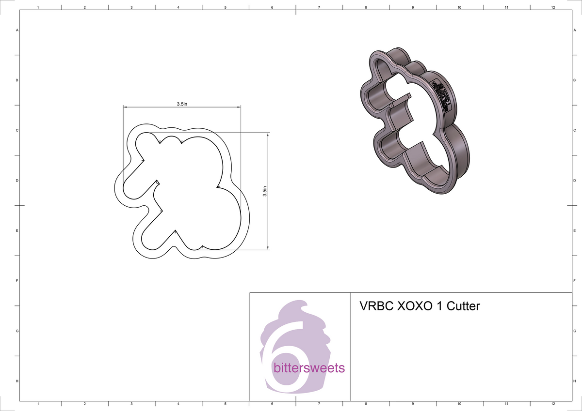 XOXO 1 Lettered Cookie Cutter