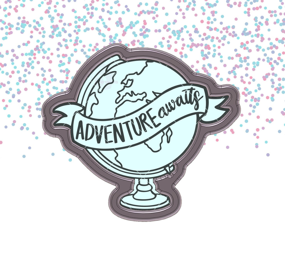 Globe Banner Cookie Cutter