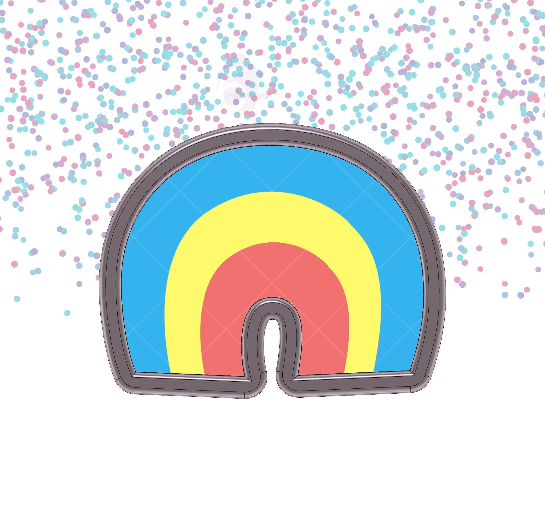 DIGITAL STL Download For Chubby Rainbow Cookie Cutter