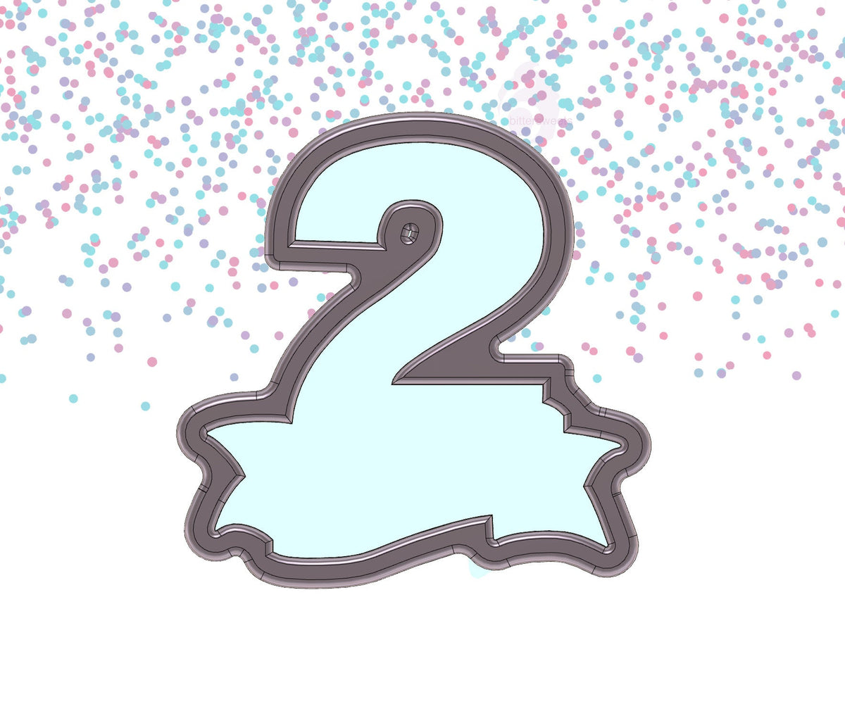 Number 2 Banner Cookie Cutter