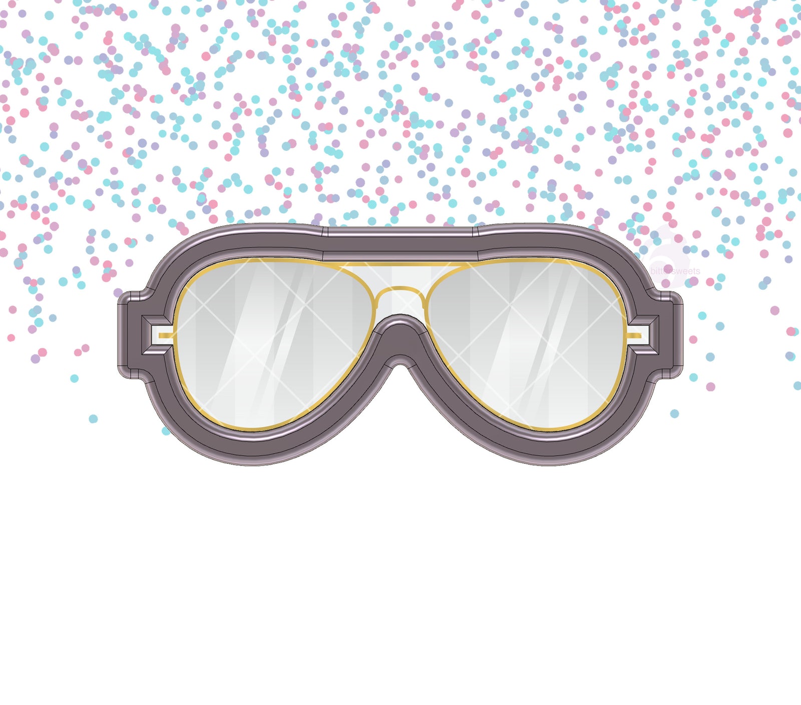 Vintage Glasses 3 Cookie Cutter