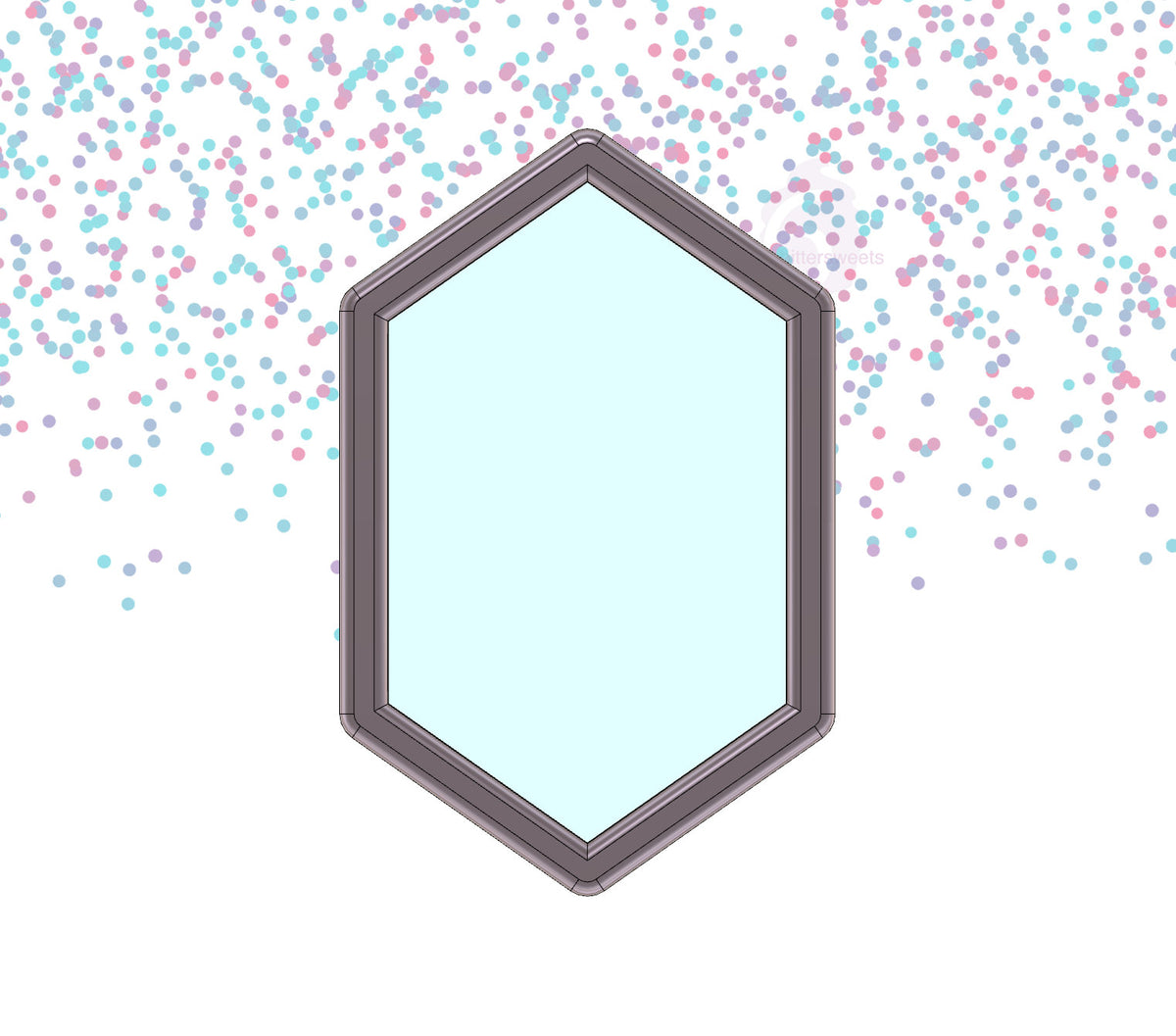 Tall Hexagon Plaque 2 Cookie Cutter