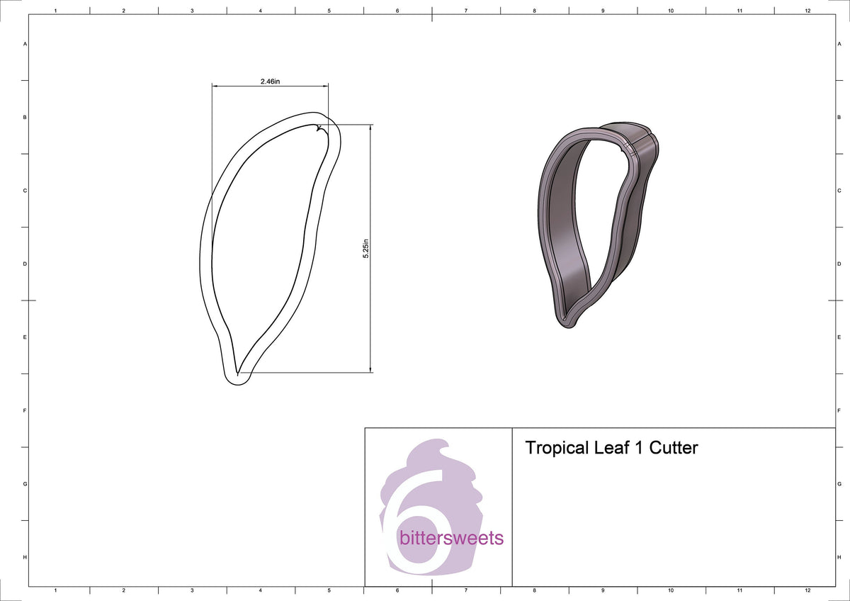 DIGITAL STL Download For Tropical Leaf 1 Cookie Cutter