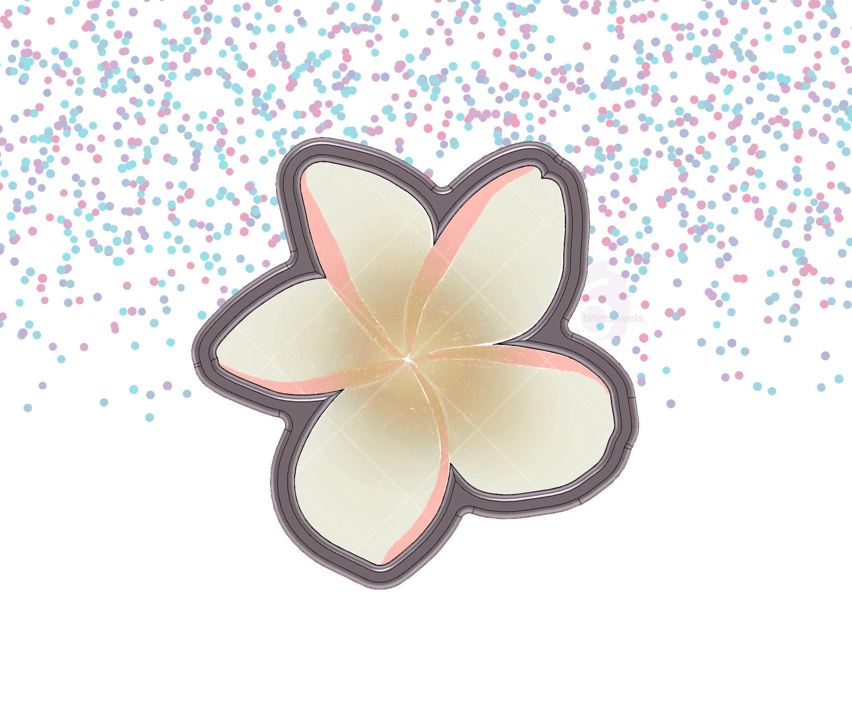 DIGITAL STL Download For Plumeria Flower 1 Cookie Cutter