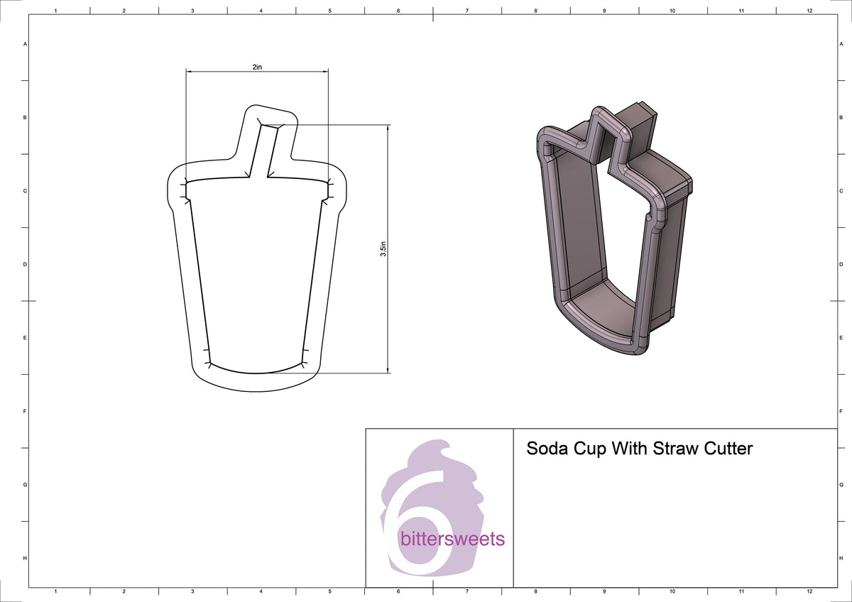Soda Cup With Straw Cookie Cutter