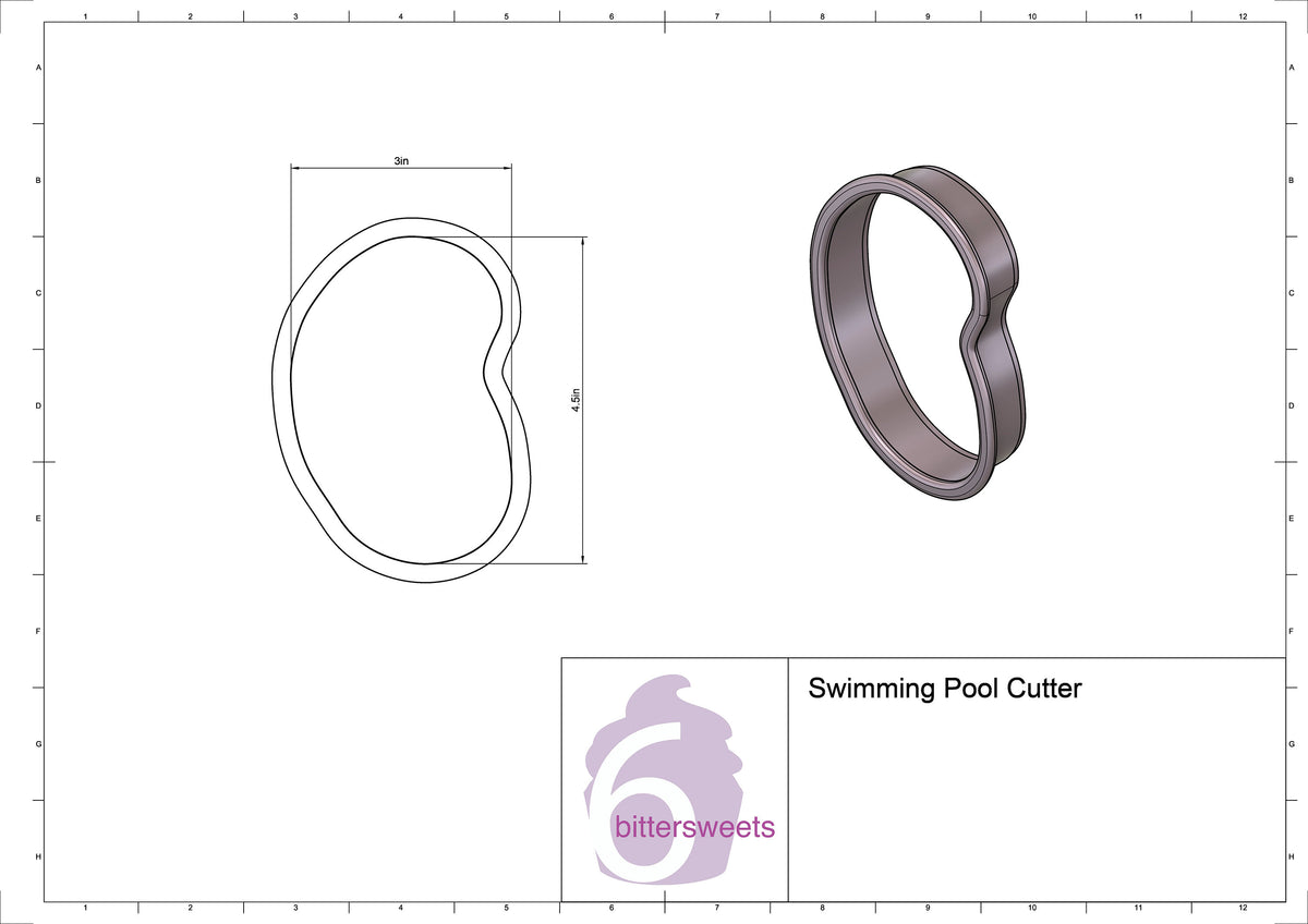 DIGITAL STL Download For Swimming Pool Cookie Cutter