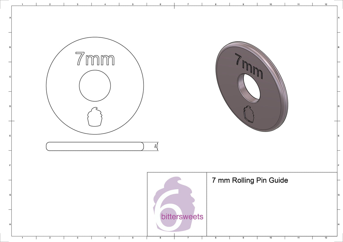DIGITAL STL Download For 7mm Rolling Pin Guides (Set of 2)